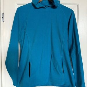 Blue Hooded Fleece Pullover